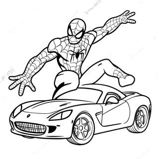 Kolorowanka Z Spidermanem W Samochodzie Sportowym 129481-62660