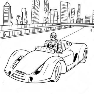 Kolorowanka Z Samochodem Wyscigowym Spidermana 129483 62666