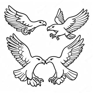 Kolorowanka Z Majestatycznymi Orlami W Locie 129506 62677