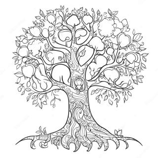 Kreatywna Kolorowanka Z Drzewem Rodzinnym 129585 62742