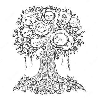 Kreatywna Kolorowanka Z Drzewem Rodzinnym 129585 62743