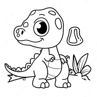 Kolorowanka Z Uroczym Malym Dinozaurem 132182-64764