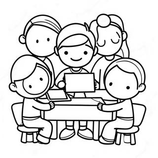 Kolorowanka Z Roznorodnymi Dziecmi Wspolpracujacymi 132360-64892