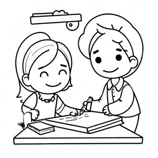 Kolorowanka Z Szczesliwymi Przyjaciolmi Pracujacymi Razem 132362-64898