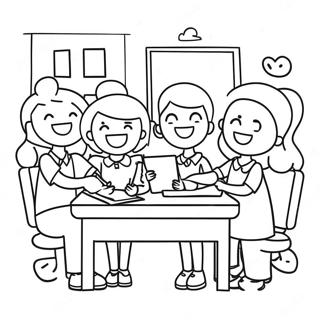 Kolorowanka Z Szczesliwymi Przyjaciolmi Pracujacymi Razem 132362-64900