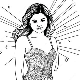 Kolorowanka Z Selena Gomez W Blyszczacej Sukni 132438 64960