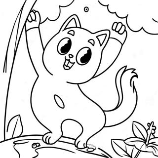 Zabawny Kot Bananowy Na Drzewie Kolorowanka 133107-65473