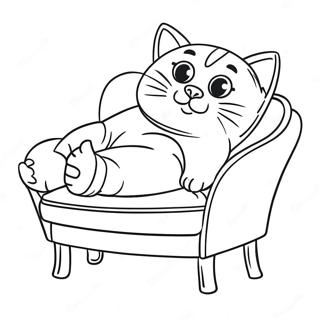 Spiacy Kot Bananowy Na Kanapie Kolorowanka 133109-65482