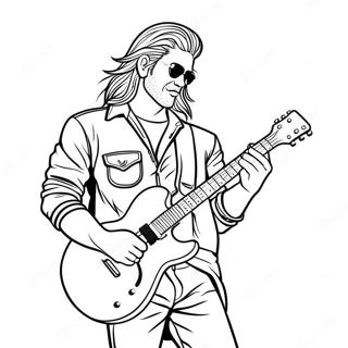 Strona Do Kolorowania Z Fajnym Rockstarem Z Gitara 133906-66091