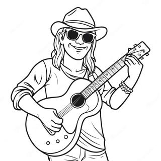 Strona Do Kolorowania Z Fajnym Rockstarem Z Gitara 133906-66092