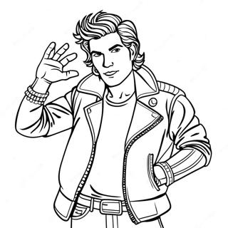 Strona Do Kolorowania Z Funky Rockstarem W Skorzanej Kurtce 133907-66093