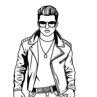 Strona Do Kolorowania Z Funky Rockstarem W Skorzanej Kurtce 133907-66096