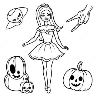 Halloween Barbie Kolorowanki