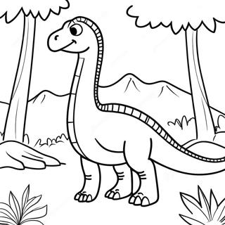 Kolorowanka Therizinosaurus W Lesie 134625 66659