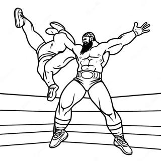 Kolorowanka Z Zapasnikiem Wwe Skaczacym Na Przeciwnika 134700-66707