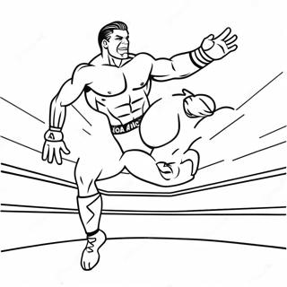 Ekscytujaca Kolorowanka Z Zapasnikiem Wwe Skaczacym Na Przeciwnika 134982-66926