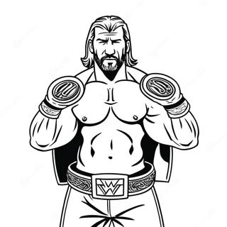 Dynamiczna Kolorowanka Z Triple H Trzymajacym Dwa Pasy 134984-66934