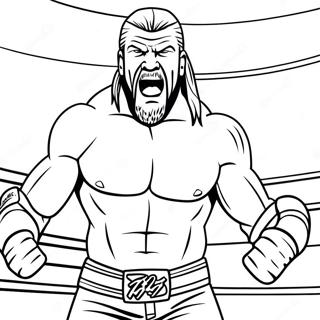 Kolorowanka Z Triple H W Ringu Pelnym Akcji 134985-66938