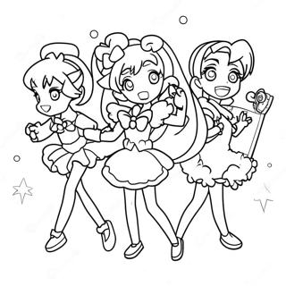 Kolorowanka Z Postaciami Precure W Akcji 136210-67893