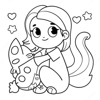 Urocza Dziewczyna Z Tumblra Z Kotem Kolorowanka 136593-68187