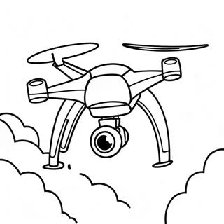 Kolorowanka Z Latajacym Dronem Na Niebie 138669-69953