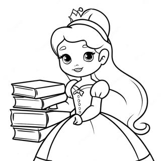 Kolorowanka Z Krolewska Bella Z Ksiazkami 1548-1276
