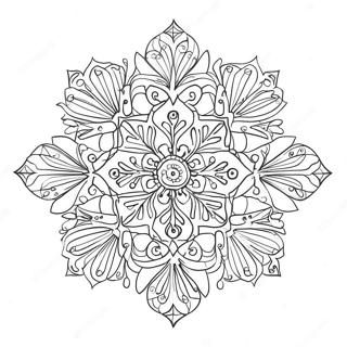 Geometryczny Platek Sniegu Na Stronie Kolorowanki 16168 3542