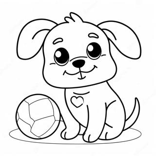 Kolorowanka Z Urokliwym Psem Z Pilka 1899-916