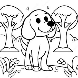 Kolorowanka Z Szczesliwym Beagleem W Parku 1902-1701