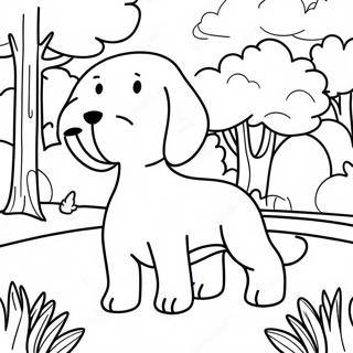 Kolorowanka Z Szczesliwym Beagleem W Parku 1902 1704