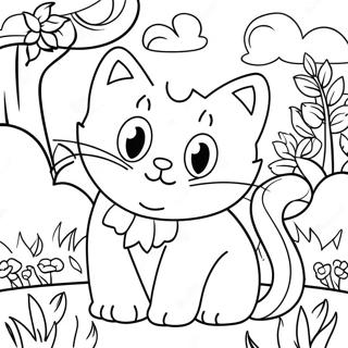 Kolorowanka Z Majestatycznym Kotem W Ogrodzie 2172 1839