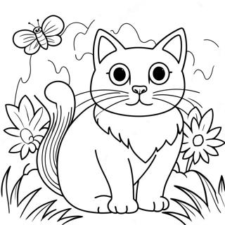 Kolorowanka Z Majestatycznym Kotem W Ogrodzie 2172 1840