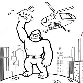 King Kong Trzymajacy Helikopter Kolorowanka 25984-5670