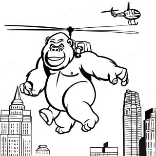 King Kong Trzymajacy Helikopter Kolorowanka 25984-5672
