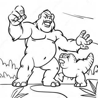King Kong Walczacy Z Dinozaurami Kolorowanka 25986-5677