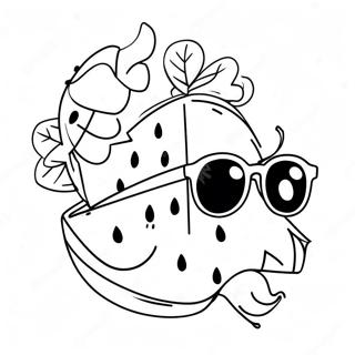 Kolorowanka Z Arbuzem W Okularach Przeciwslonecznych 26164 5710