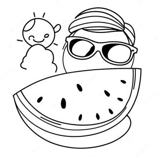 Kolorowanka Z Arbuzem W Okularach Przeciwslonecznych 26164 5711