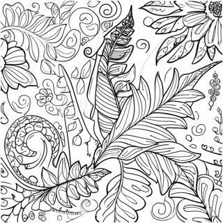 Kolorowanka Z Misternym Lisciem Paproci 26338-5754