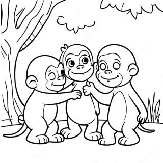 Kolorowanka Z Ciekawskim Georgeem Bawiacym Sie Z Przyjaciolmi 27663-6031