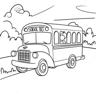 Kreskowkowy Autobus Szkolny Jadacy Droga Kolorowanka 29856-6503