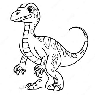 Kolorowy Welociraptor Ryczacy Do Kolorowania 32632-7115