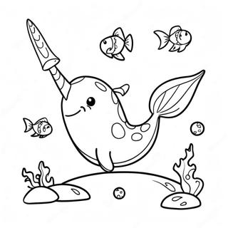 Zabawny Narwal Z Rybami Kolorowanka 34260-7486