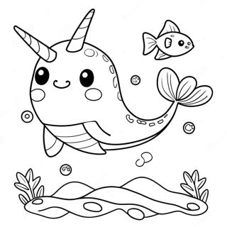 Zabawny Narwal Z Rybami Kolorowanka 34260-7487