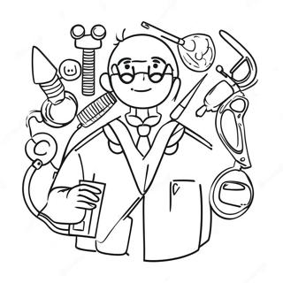 Kolorowanka Z Madrym Lekarzem Z Narzedziami Medycznymi 34802 7609