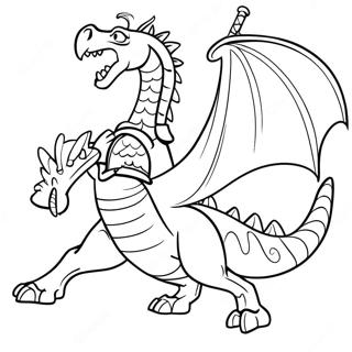 Nieustraszony Rycerz Walczacy Z Smokiem Kolorowanka 35246-7698