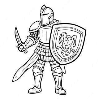 Potezny Rycerz Z Mieczem I Tarcza Kolorowanka 35248-7705