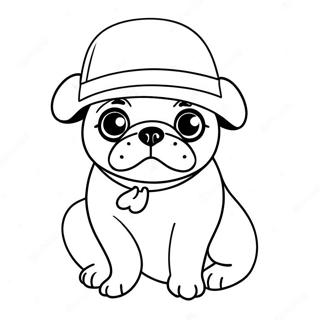 Uroczy Mops W Kapeluszu - Kolorowanka Kolorowanki