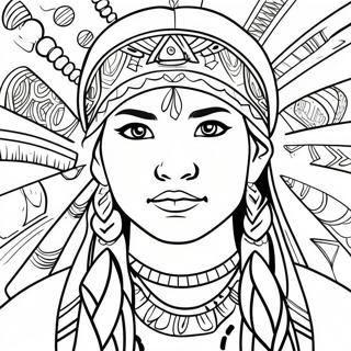 Dziewczynka Indian Z Warkoczami Kolorowanka 37455 8186