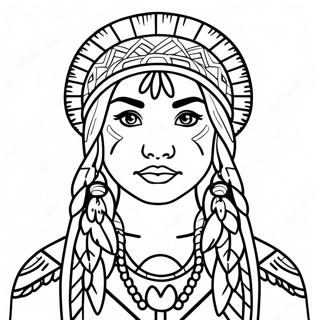 Dziewczynka Indian Z Warkoczami Kolorowanka 37455 8188