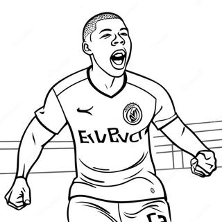 Kolorowanka Kyliana Mbappe Swietujacego Gol 38182-8335